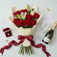 Anniversary flower bouquet by Chits Floral House