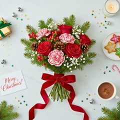Christmas flower bouquet by Chits Floral House
