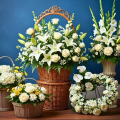 Funeral flower basket collection by Chits Floral