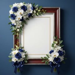 Elegant funeral flower frame arrangement with white roses and chrysanthemums