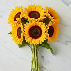 Freshly arranged sunflower collection handcrafted by Chits Floral House florists