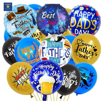 Celebrate Father's Day with a festive 18-inch foil balloon, perfect for flower and gift deliveries.