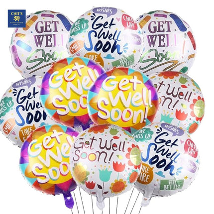 Get Well Soon 18 Inch Foil Balloon for Flower Gift Delivery