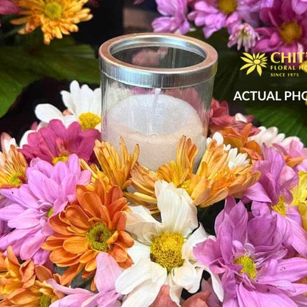 Light of Remembrance – Candle Ring Memorial Flower Arrangement