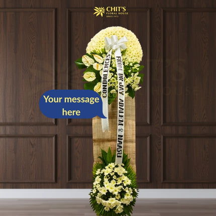Eternal Peace Delicate Wreath funeral flowers white wreath Chits Floral House Philippines