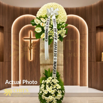 Eternal Peace Delicate Wreath funeral flowers white wreath Chits Floral House Philippines