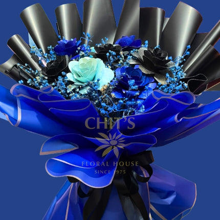 Wooden Roses with Dried Accent