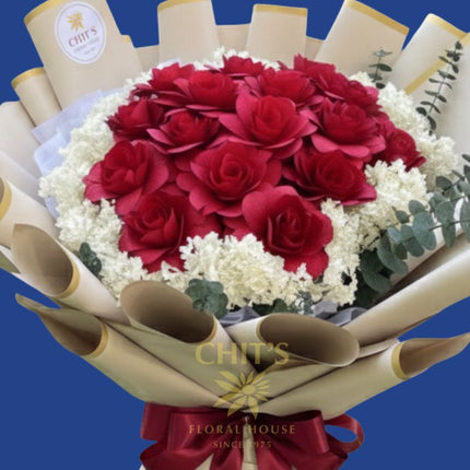 Gilded Rosewood Oversize wooden and dried rose bouquet 24 inch