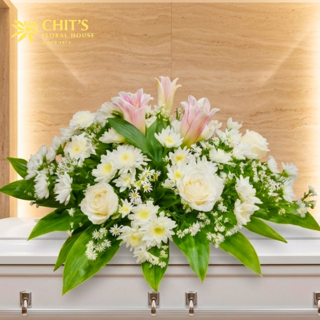Graceful Remembrance Casket funeral flowers Chits Floral House Philippines