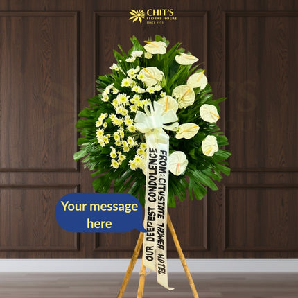 Heavenly Grace Standing Tribute white funeral flowers Chits Floral House Philippines