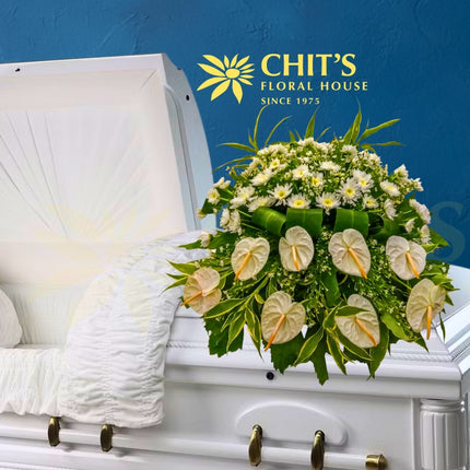 Heavenly Rest Casket Tribute funeral flowers Chits Floral House Philippines