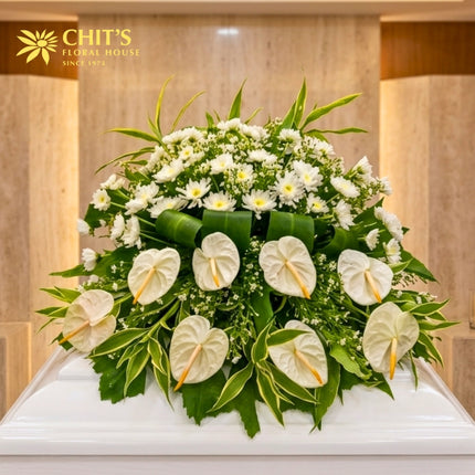 Heavenly Rest Casket Tribute funeral flowers Chits Floral House Philippines