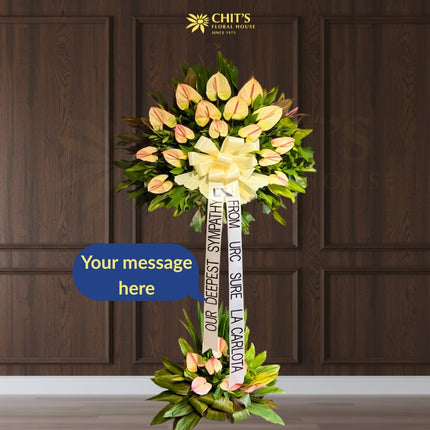 Immaculate Grace Anthurium Stand white funeral flowers Chits Floral House Philippines
