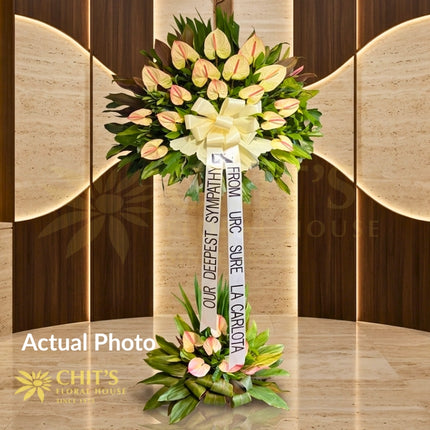 Immaculate Grace Anthurium Stand white funeral flowers Chits Floral House Philippines