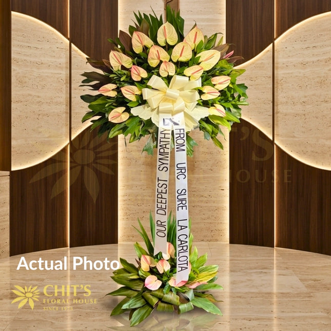 Immaculate Grace Anthurium Stand white funeral flowers Chits Floral House Philippines
