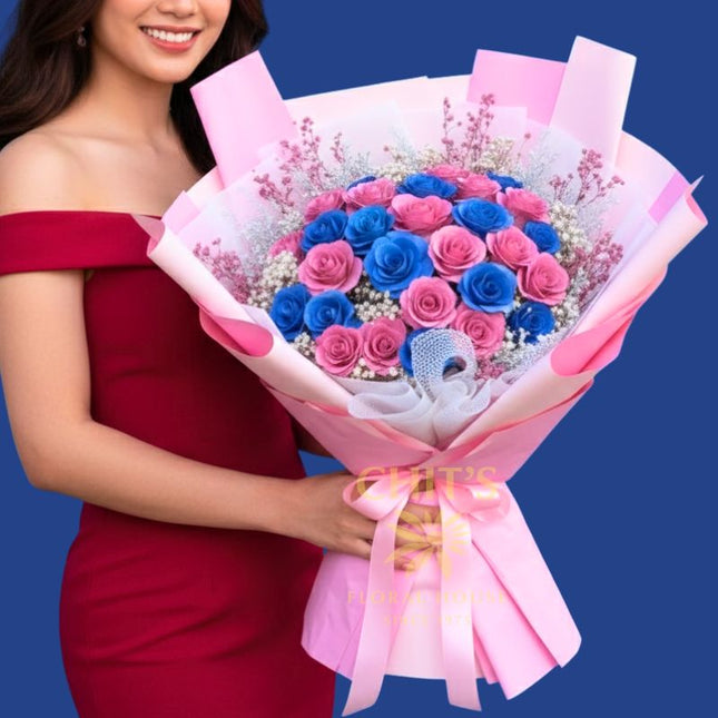 Infinite Rose Gala 27 inch wooden and dried rose bouquet