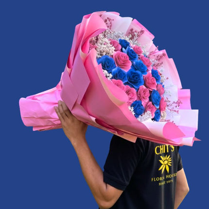 Infinite Rose Gala 27 inch wooden and dried rose bouquet