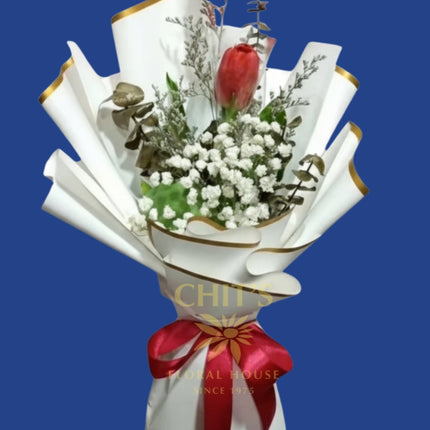 Minimalist tulip bouquet gift arrangement