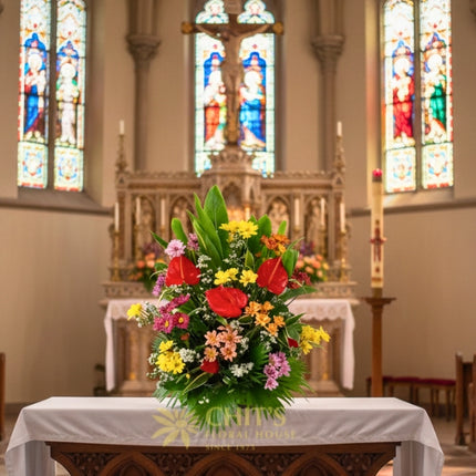 pink-anthurium-lily-funeral-arrangement