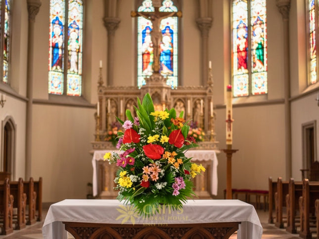 pink-anthurium-lily-funeral-arrangement