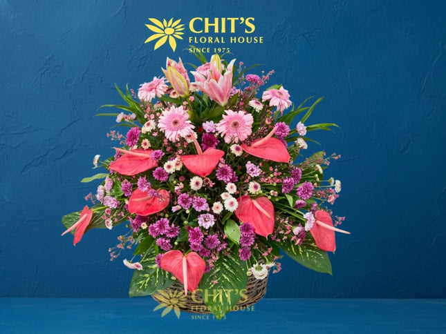 Pink Serenity | Lily, Gerbera & Anthurium Sympathy Spray