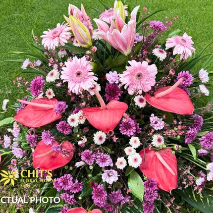 Pink Serenity | Lily, Gerbera & Anthurium Sympathy Spray