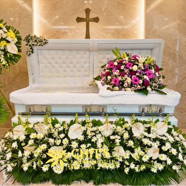 Prism garden casket flower set colorful top white garden flowers Philippines