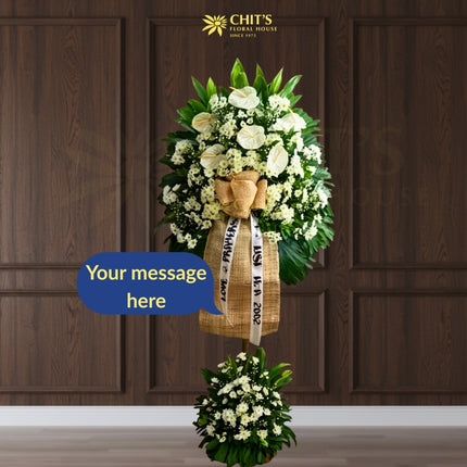 Sacred Peace Grand Stand white sympathy funeral flowers Philippines