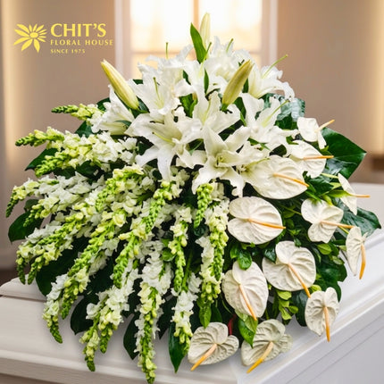 Serene Horizon Casket Spray funeral flowers Chits Floral House Philippines