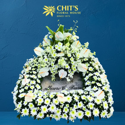 Serene lawn garden spray funeral flower arrangement Philippines