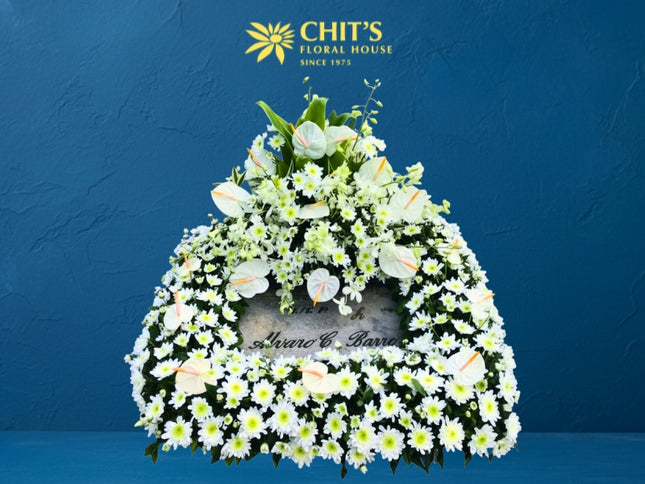 Serene lawn garden spray funeral flower arrangement Philippines