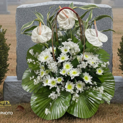 Sympathy flower basket for funeral offering in the Philippines