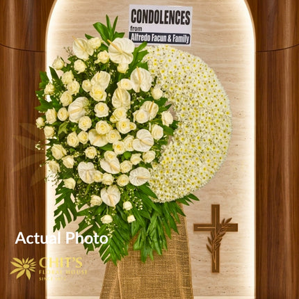Symphony of Peace Funeral Stand white funeral flowers Chits Floral House Philippines