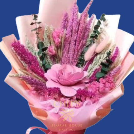 Velvet Wood & Wildflower wooden flower bouquet with dried accents
