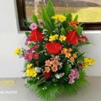 vivid-life-celebration-funeral-flower-basket chits floral house