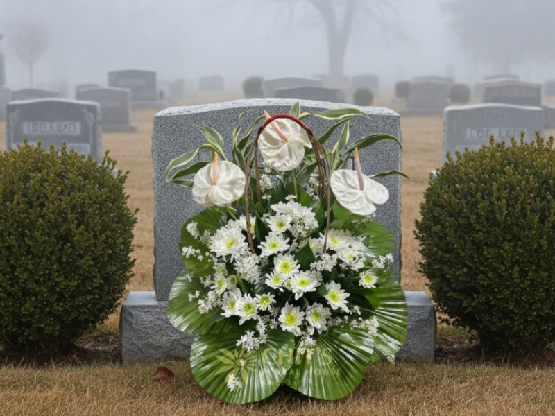 anthurium funeral arrangement Silent Peace