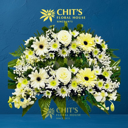 Angel’s Rest – White Columbarium Niche Flower Arrangement