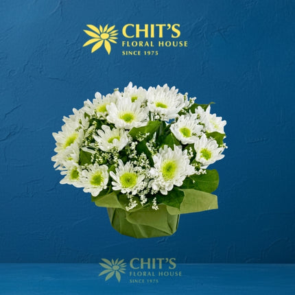 Little Light White Mums Undas Memorial Centerpiece