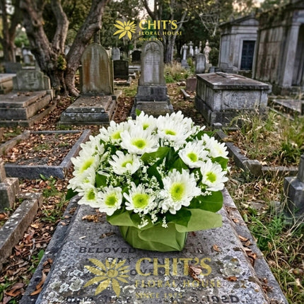 Little Light White Mums Undas Memorial Centerpiece