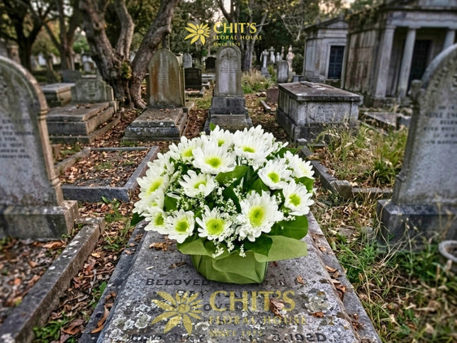 Little Light White Mums Undas Memorial Centerpiece