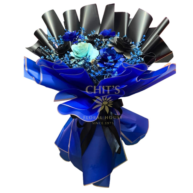 Wooden Roses with Dried Accent